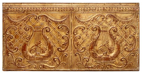 Musical Motif Gilt Metal Architectural Element Panel