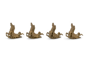 Collection of Four Hippocampus Form Gilt Bronze Figurines