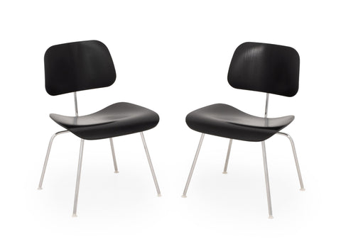 Eames x Herman Miller DCM Plywood Chairs, Pair