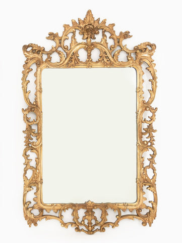 Rococo Style Silvered and Gilt Composition Framed Mirror