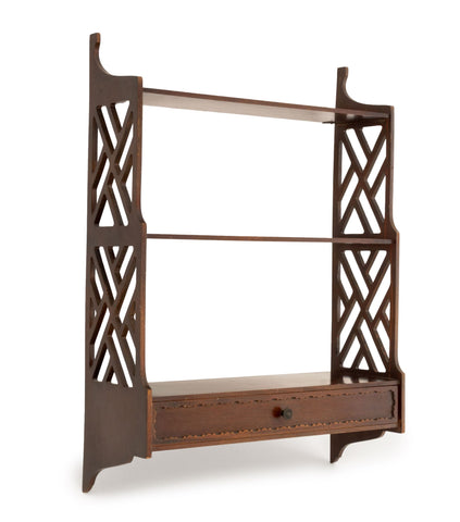 Chippendale Style Mahogany Wall-Hanging Shelf