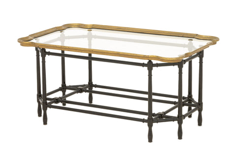 Hollywood Regency Faux Bamboo Coffee Table
