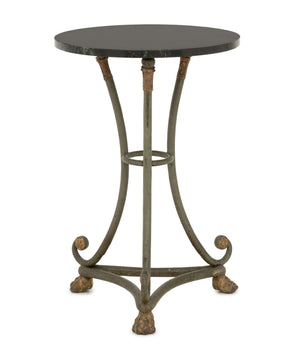 Green Marble Top Painted Metal Gueridon