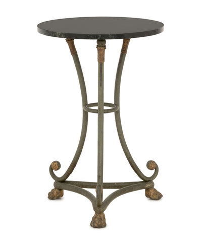 Green Marble Top Painted Metal Gueridon