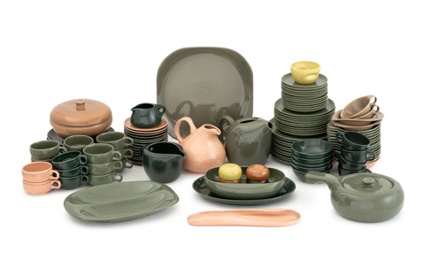 Russel Wright x Steubenville Partial Service Set, 113 Pieces