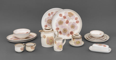Denby Floral Pottery Partial Dinner Service Set, 17 Pieces