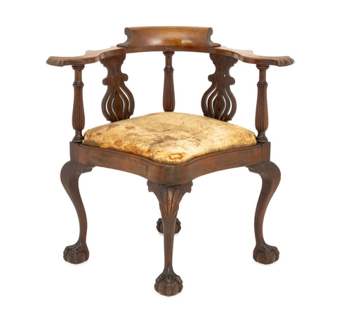 Chippendale Style Mahogany Corner Chair