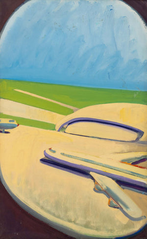 Daniel W. Freeman "Journey to JFK: Pablo Landing Right on Time", Oil on Canvas, 1975