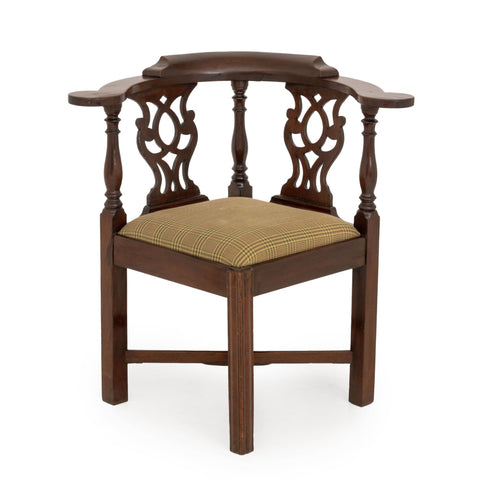 George III Mahogany Corner Chair