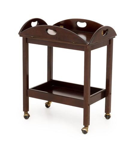 Bombay Company Mahogany Rolling Tea Trolley