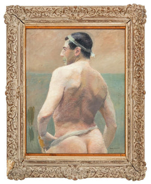 John Dillon Portrait of a Nude Man Oil, 1958 (9804620661043)