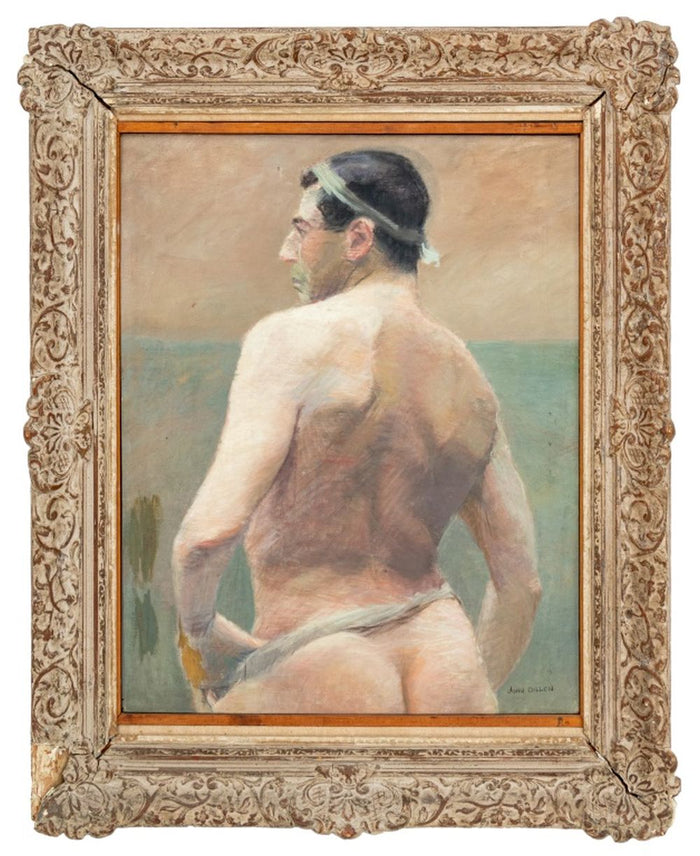 John Dillon Portrait of a Nude Man Oil, 1958