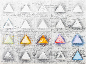 Elfi Schuselka "4 x 5 Triangles" Mixed Media