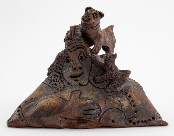 Eva Bouzard-Hui Abstract Art Pottery Sculpture