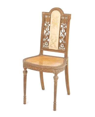 Louis XVI Silk Embroidery Panel Chair, ca. 1900