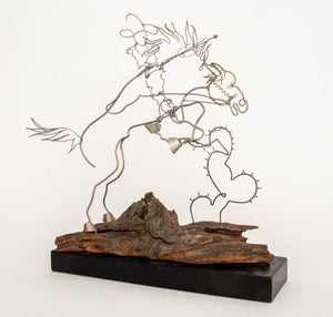 Ted Weidhaas "T.N.T." Cowboy Wire Sculpture