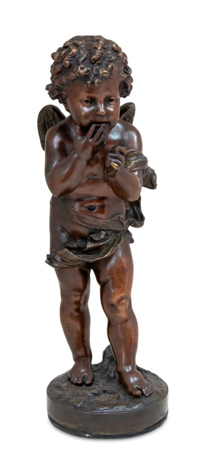 Jean Bulio "Cupid" Patinated Bronze, 19th C.