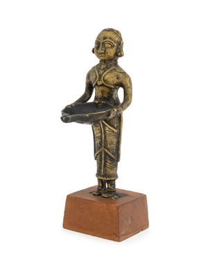 Indian Brass Deeplakshmi Figural Oil Lamp