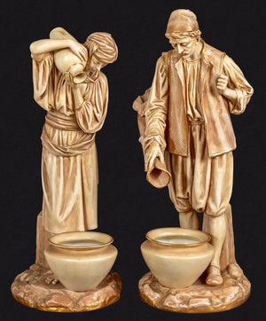 Royal Worcester "Water Carriers" Figures, Pair (9832771977523)