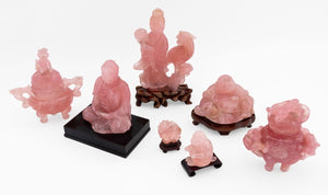 Chinese Pink Rock Crystal Sculptures, 7 Pcs. (9755465908531)