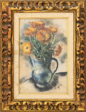 Robert Philipp "Vase of Flowers" Pastel on Paper