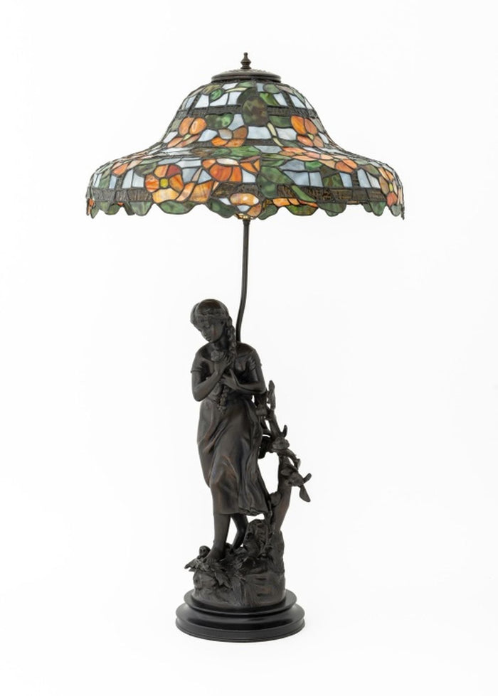 After Mathurin Moreau Fille Sculpture Mounted Lamp
