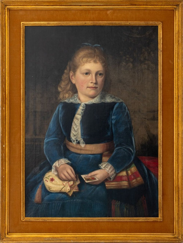 American School Portrait of a Girl Oil on Canvas