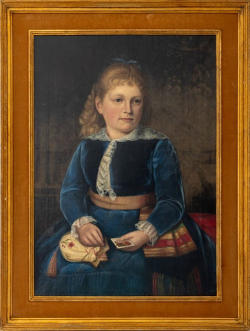 American School Portrait of a Girl Oil on Canvas