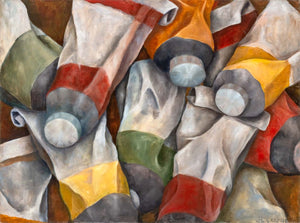 Italian School Paint Tubes Oil on Canvas