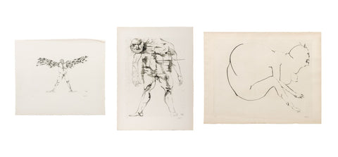 Leonard Baskin Surrealist Figural Etchings, 3