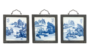 Chinese Blue and White Porcelain Plaques, 3