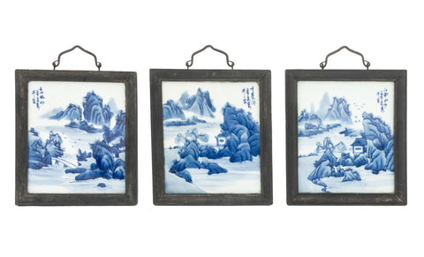 Chinese Blue and White Porcelain Plaques, 3