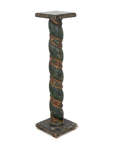 Italian Carved and Painted Wood Solomonic Column