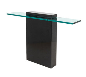 Modern Glass Top Black Lacquered Console Table (9893051138355)