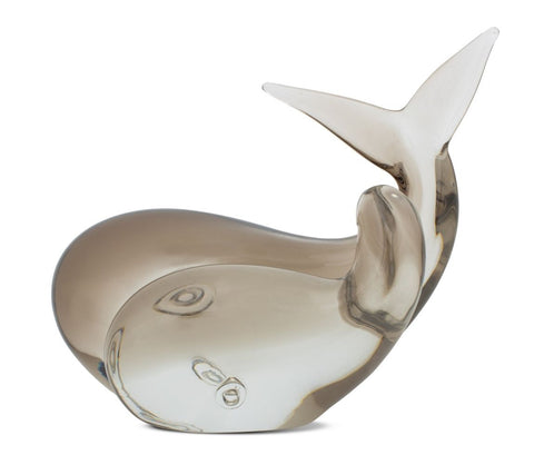 Art Glass Double Whale Sculpture
