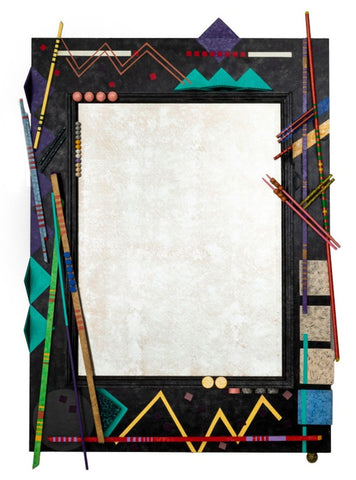 Postmodern Painted Carved Wood Mirror