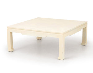 Karl Springer Attr. Faux Crocodile Coffee Table