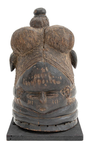 African Mende Carved Wood Helmet Mask (9804655788339)