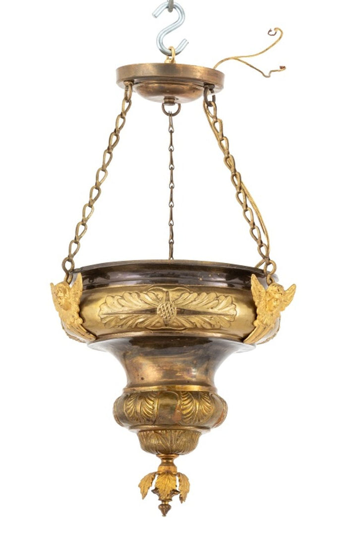 French Empire Style Gilt Metal Chandelier