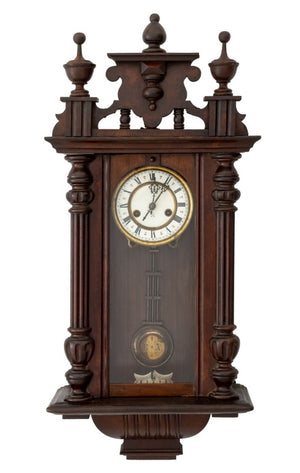 Vienna Mahogany Regulator Wall Clock, ca. 1900