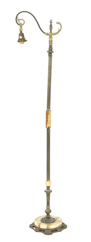 Art Deco Brass and Onyx Floor Lamp (9842617286963)