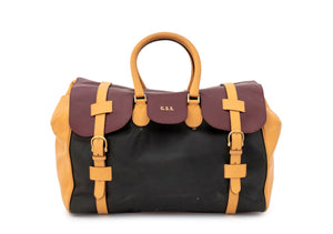 Giorgio Armani Color Block Leather Travel Bag