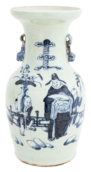 Chinese Blue & White Porcelain Baluster Vase