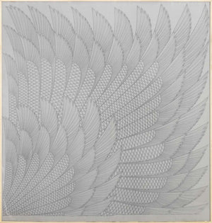 Art Deco Manner Wings Silkscreen on Textile