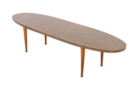 Mid-Century Modern Walnut Oval Coffee Table
