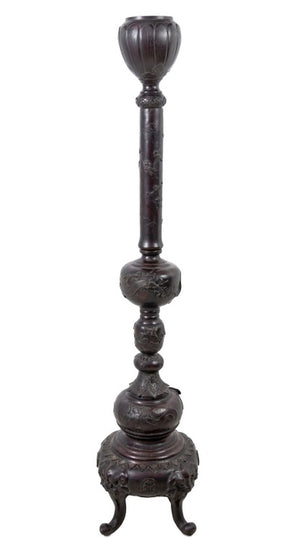 Japanese Meiji Bronze Koro on Stand (9834687824179)