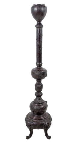 Japanese Meiji Bronze Koro on Stand