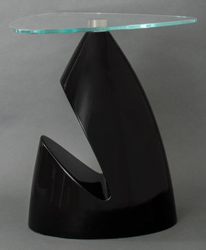 Black Abstract Sculptural Fiberglass Side Table (8920553914675)