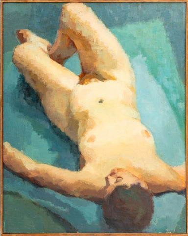 Edwin Brent Reclining Female Nude Oil on Canvas