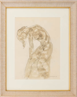 Abraham Walkowitz Nude Woman Watercolor